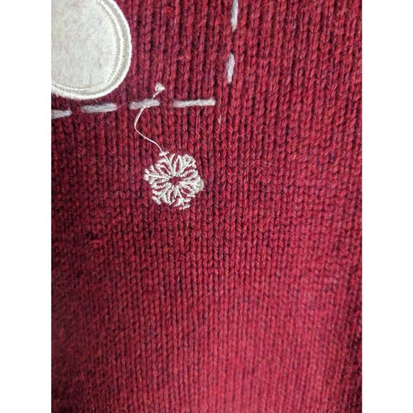 Croft & Barrow Maroon Embroidered Winter Theme Snowman Full Zip Sweater sz XL - Picture 6 of 10